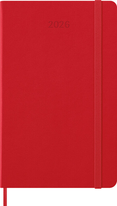 Moleskine Wochenagenda – 1 Woche/1 Seite, gebunden, 13,0 × 21,0 cm, 2026, Scharlachrot, FSC
