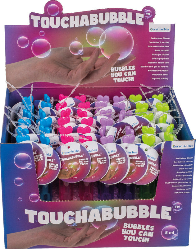 Out oft the blue Out of the Blue TOUCHABUBBLE Seifenblasen – 5 ml, Ø 15 mm, H 10,5 cm, mit Herz auf Deckel
