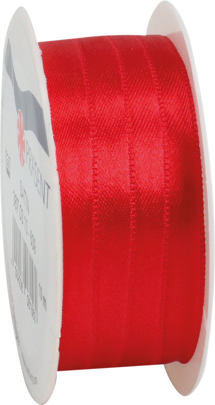 Präsent Geschenkband – Rot – 10 mm × 10 m – Kunststoff, echte Webkante