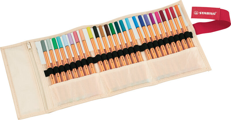 STABILO point 88 Fineliner Set – 25 Stk., 0,4 mm, 25 Farben, Leopard