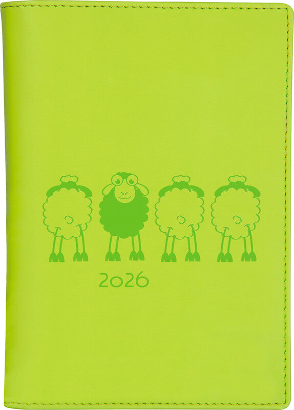 Biella Istanbul Agenda – 1 Monat/2 Seiten, geheftet, 10,6 × 15,3 cm, 15 Monate Okt–Dez, Hellgrün, Lotus, FSC