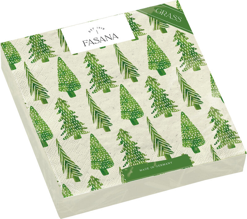 Fasana Servietten Weihnachtsbäume – 24 × 24 cm – 2-lagig, Tissue – 20 Stk., FSC