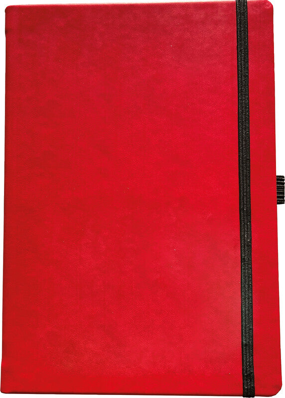 Denkzettel Notizbuch A5, kariert, Hardcover, 192 Seiten, perforiert, 80 g/m² – rot