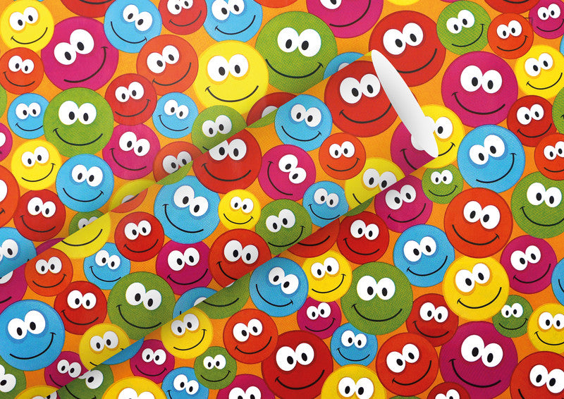 Braun + Company Geschenkpapier – Just Smileys – gestrichenes Papier – 700 × 2000 mm