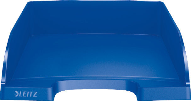 Leitz Stapelbarer Briefkorb mit Griffausschnitt, Beschriftungsfeld, matt, blau, B 255 × H 70 × T 357 mm