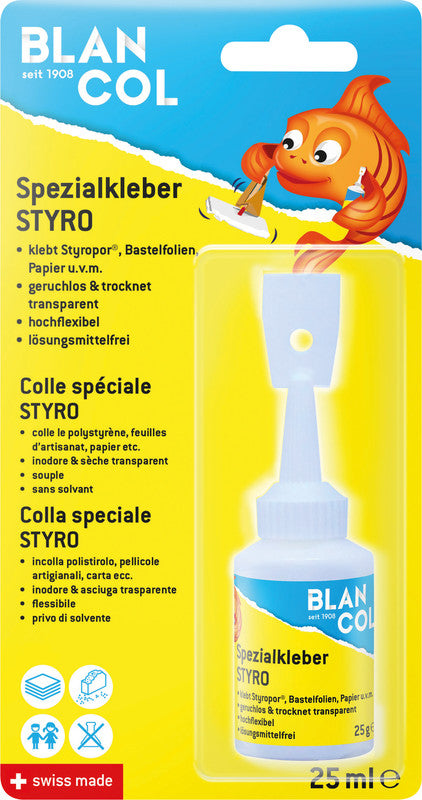BLANCOL Bastelkleber – Weiss – Trocknet Transparent, Auswaschbar – Für Basteln