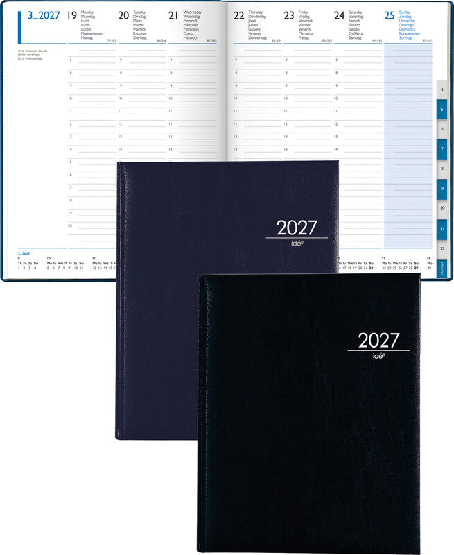 Simplex TM Manager Timer 52 Z Agenda – 1 Woche/2 Seiten, gebunden, 20,8 × 25,8 cm, Jan–Dez, 2026, schwarz