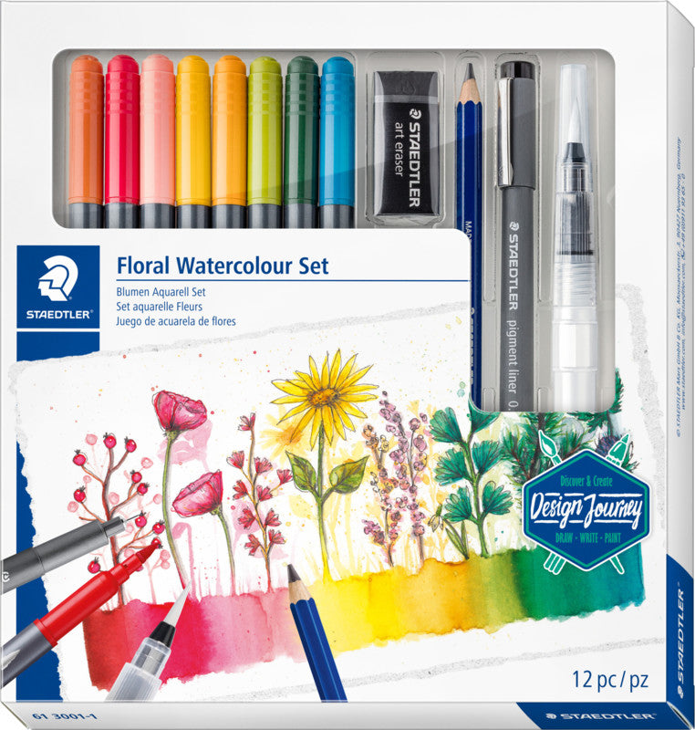 Staedtler Aquarell-Set Brush Pen Floral – 8 Doppelfasermaler