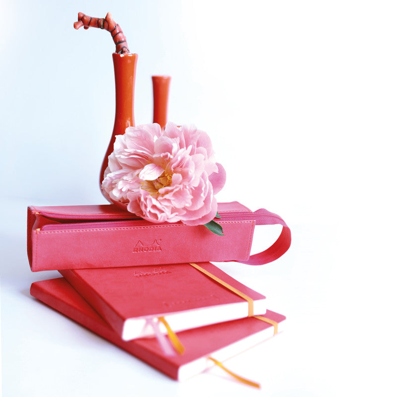 Rhodia Hartschalenetui, leer – fuchsia – Kunstleder – 23,0 × 5,0 × 5,0 cm