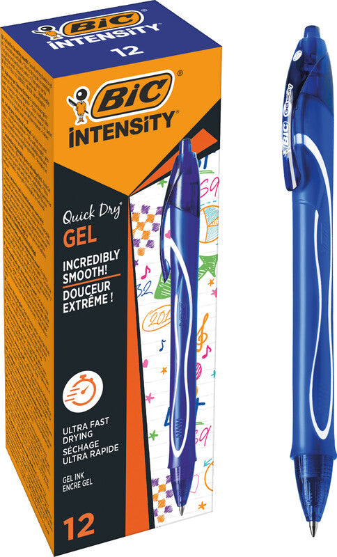 BIC Gel-ocity Quick Dry Gelschreiber – blau, 0,7 mm, schnelltrocknend, Druck, nachfüllbar