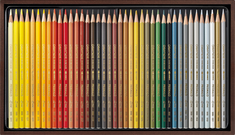 Caran d-Ache Caran d'Ache Prismalo Aquarellfarbstifte – 80 Farben, im Holzkoffer, Ø 3 mm, FSC