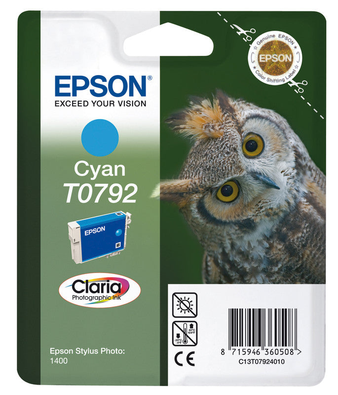 Epson Tintenpatrone T0792, Cyan, 1'530 Seiten