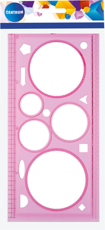 Centrum Malschablonen-Set, Mandala, 10,0 × 20,0 cm, Kunststoff, Pink