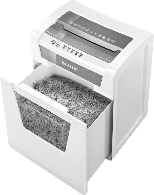Leitz IQ Office – Aktenvernichter, DIN P-5, Mikroschnitt 2 × 15 mm, 10 Blatt, 23 l, A4
