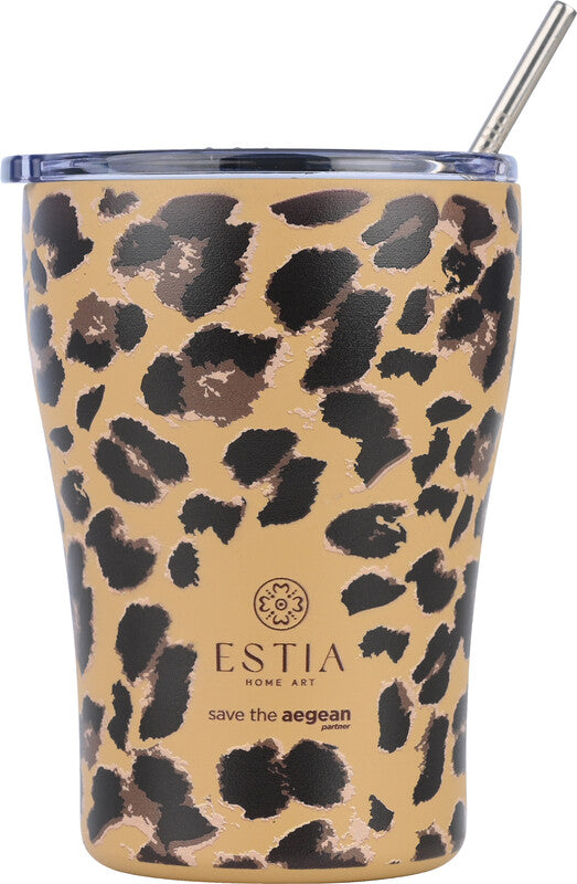 Estia Thermobecher 350 ml – doppelwandig 6 h heiss/12 h kalt, Druckknopfdeckel, Edelstahl