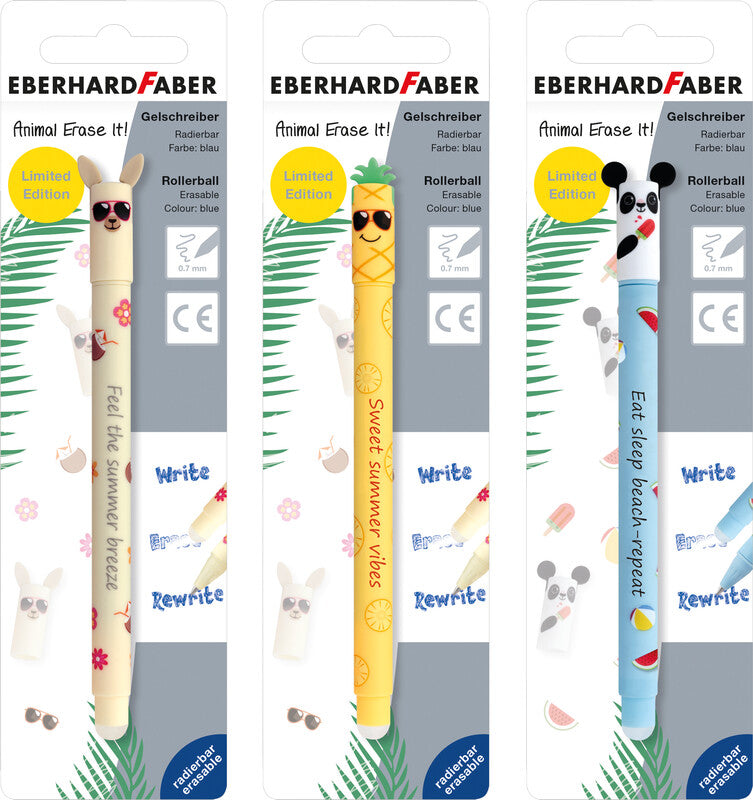 Eberhard Faber Gelschreiber – Blau, 0,7 mm, radierbar, Kappe, nachfüllbar