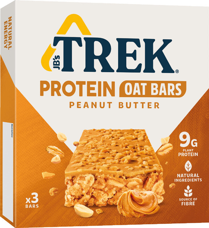 Trek Energieriegel – Erdnussbutter, vegan, Schachtel, 3 × 50 g (150 g)