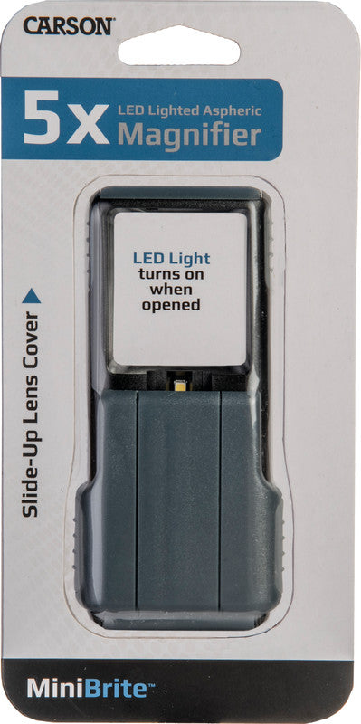 Carson MiniBrite – Leuchtlupe – 5× – mit LED – grau – 51 × 114 × 15 mm