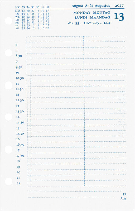 Succes Kalender-Einlage – 1 Tag/Seite, 6-fach, 8 × 12,5 cm, 2027
