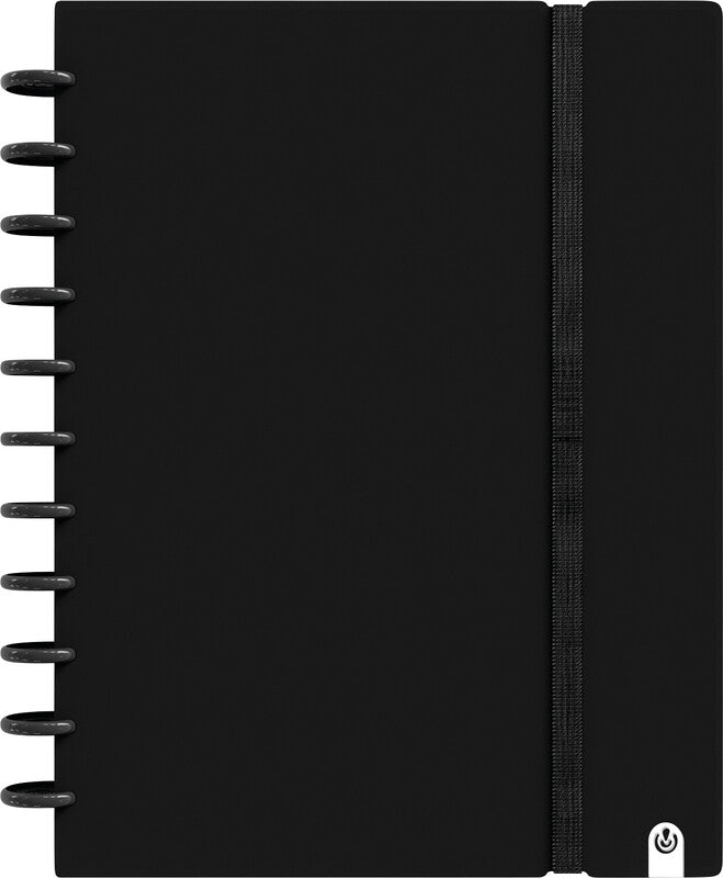 Carchivo Spiralbuch, A4, kariert, Spiralbindung, Softcover, 80 Blatt, spezielle Perforierung – schwarz