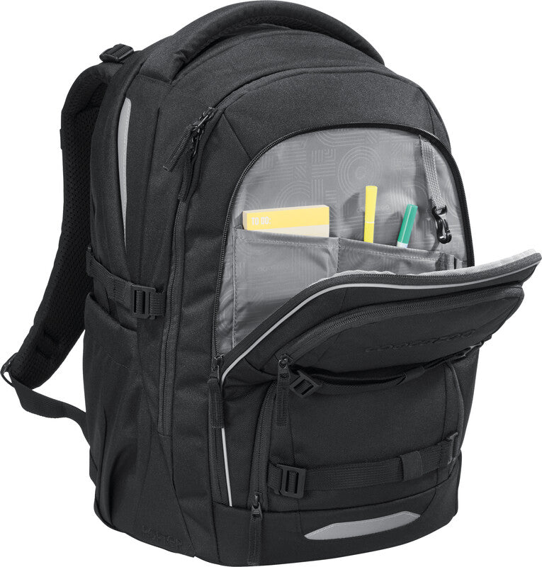 Coocazoo Rucksack Porter – schwarz – 35 l – B 30,0 × H 46,0 × T 23,5 cm – aus 100% recycelten PET-Flaschen