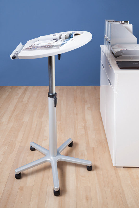 MAUL Stehtisch – 60 × 52 × 75–120 cm – weiss – höhenverstellbar