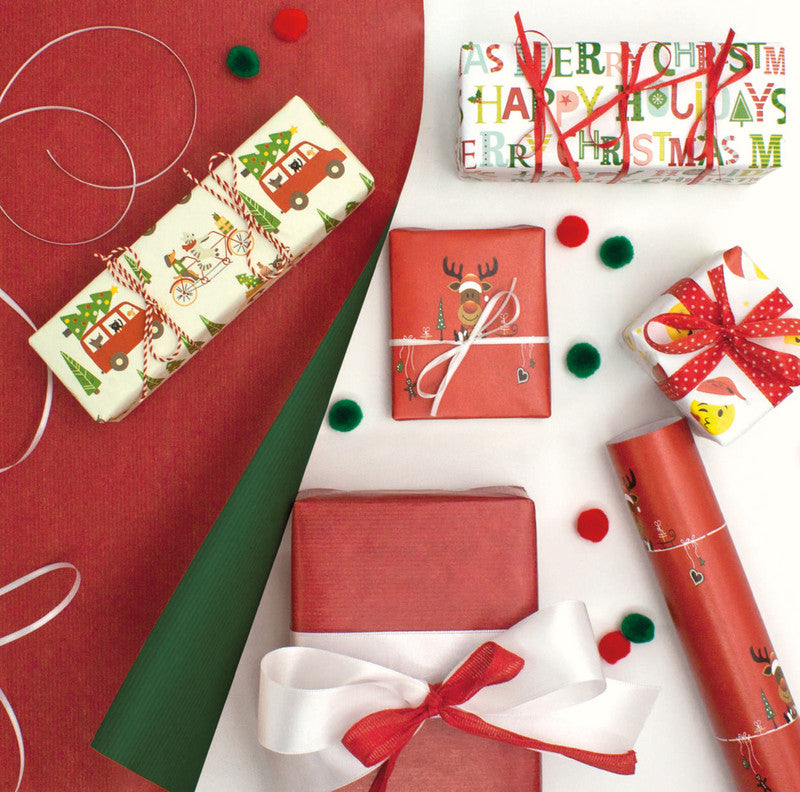 Braun + Company Geschenkpapier – Little Rudy, Weihnachten – 80 g/m2, Papier – 700 × 2000 mm