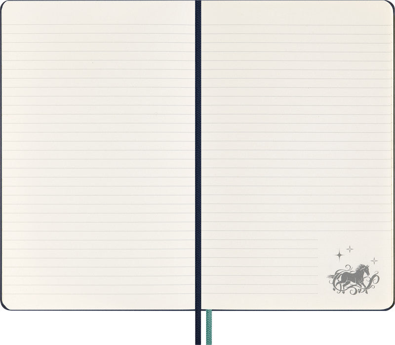Moleskine Notizbuch, 130 × 210 mm, liniert, Leimbindung, 176 Seiten, 100 g/m² – blau