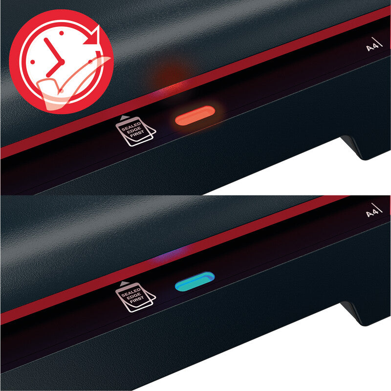 GBC 240 Laminiergerät A4 – 2 Rollen, 75–125 µm, Aufheizzeit 2 Min., 400 mm/min, Schwarz