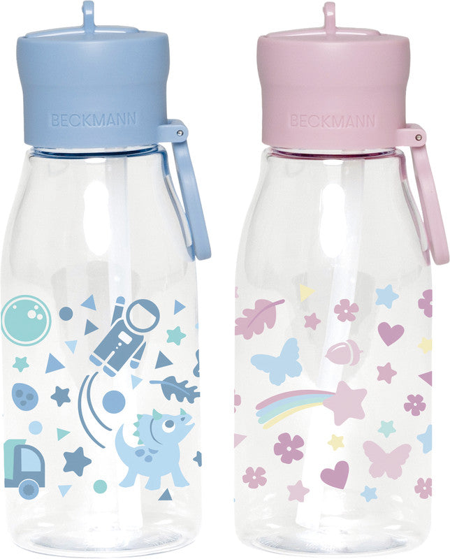 Beckmann Trinkflasche – 4 dl – Kunststoff, Druckverschluss, auslaufsicher – Pink