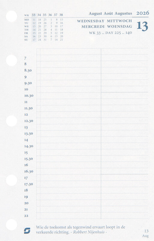 Succes Kalender-Einlage – 1 Tag/Seite, 5-fach, 6,7 × 10,4 cm, 2026