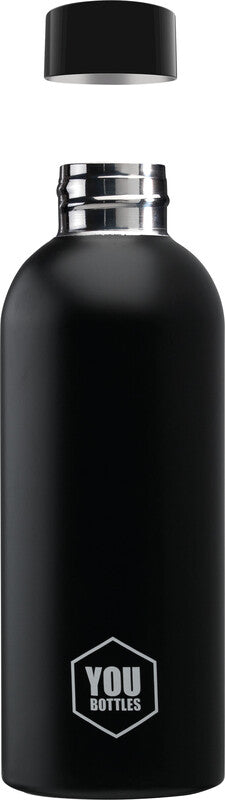 Youbottles Trinkflasche Dual – 5 dl – Edelstahl, isoliert, Schraubverschluss – Monochrome Black