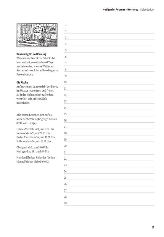 Stämpfli Lesekalender Der Hinkende Bot 2026 – 17,2 × 27,5 cm – d
