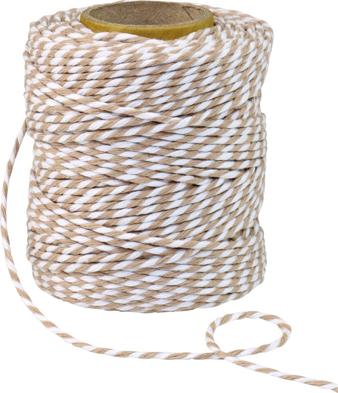 Präsent Baumwoll-Kordel – 2 mm × 50 m, natur/weiss