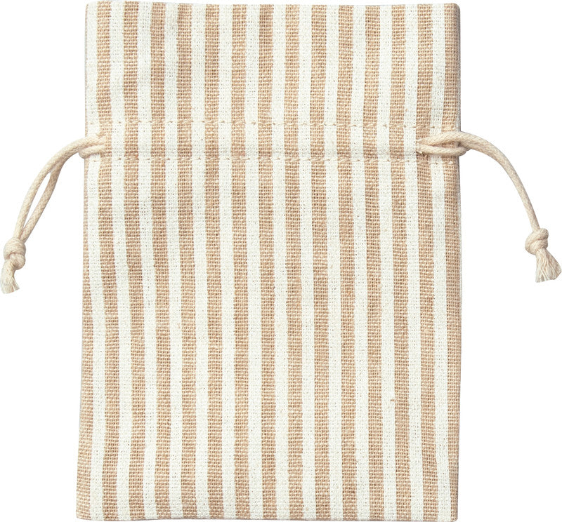 Folia Geschenkbeutel – Punkte und Streifen, Beige – Baumwolle – 6 Stk.