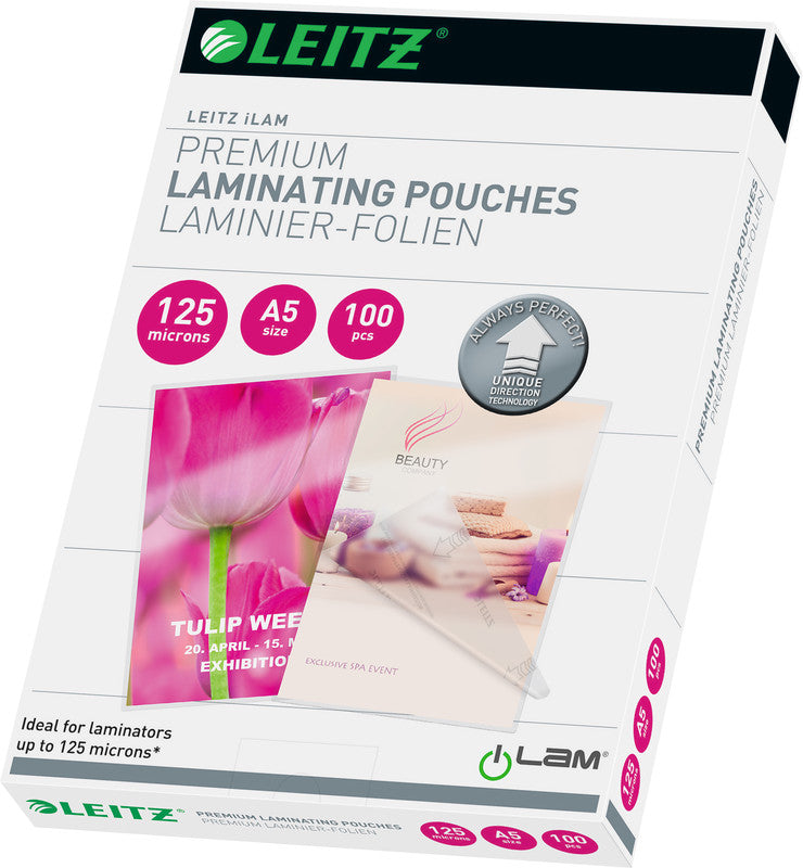 Leitz iLAM UDT Laminierfolien A5, glänzend – 125 µm, 153 × 216 mm, 100 Stk.