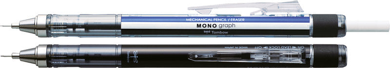 Tombow Monograph Druckbleistift – 0,5 mm, weiss/blau, Schüttel-Mechanismus