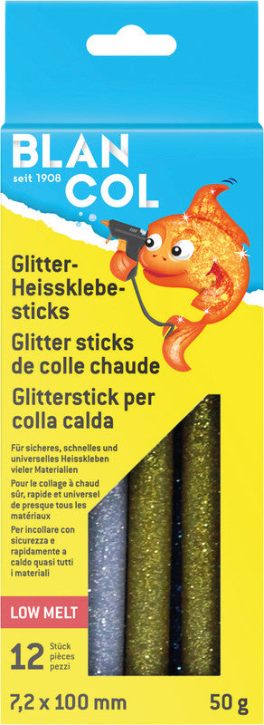BLANCOL Heissklebepatronen Low Melt 105 °C – Ø 7,4 × 100 mm – 12 Stück – Weiss, geruchsarm