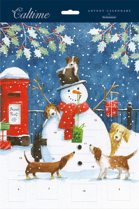 Caltime Adventskalender Schneefreunde, Karton, sortiert, 24,5 × 32,5 cm, recyclingfähig – eco:plus