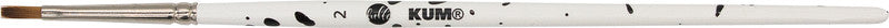 Kum Pinsel – weiss, synthetikhaare, Länge 130 mm, Grösse 2, flach, aluminiumzwinge