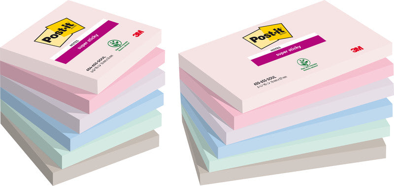 Post-it Haftnotizen Super Sticky Soulful Collection – 127×76 mm – sortiert, 6×90 Blatt, PEFC
