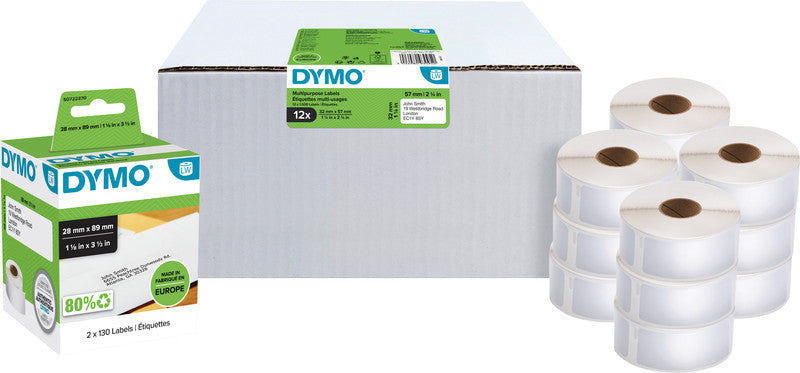 DYMO Etiketten, 25 mm × 25 mm, weiss, wiederablösbar, für LabelWriter 310, 320, Turbo 330 und andere, 750 Stück