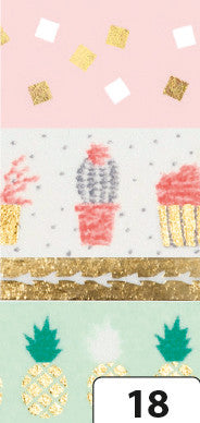 Folia Washi Tape Set mit Heissfolie, selbstklebend – sortiert – 4 Rollen