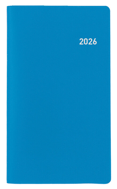 Biella Luzern Agenda – 1 Monat/2 Seiten, geheftet, 8,7 × 15,3 cm, 15 Monate Okt–Dez, 2026, blau, PEFC