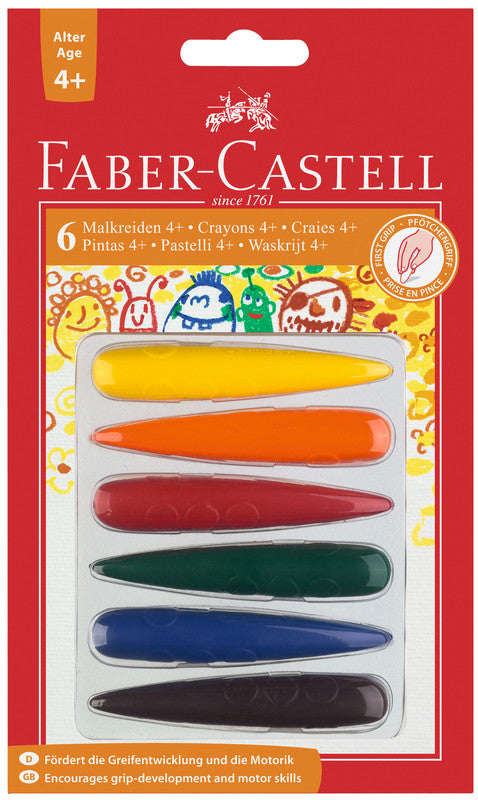 Faber-Castell Wachsmalstifte in Fingerform – bunt – 6 Farben