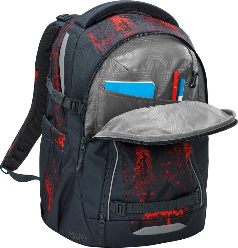 Coocazoo Schulrucksack Mate – Broken Black – aus 100% recycelten PET-Flaschen – 30,0 cm × 46,0 cm × 23,0 cm