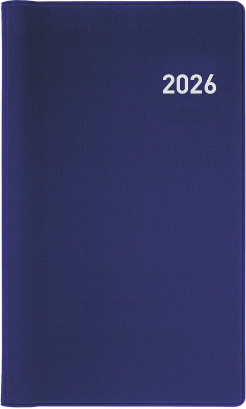 Biella Brüssel Agenda – 1 Woche/2 Seiten, Spiralbindung, 8,5 × 15,3 cm, 2026, Dunkelblau, FSC