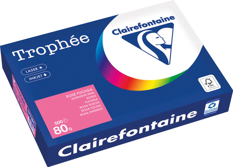Clairefontaine Kopierpapier – A4, 80 g/m², Eosin – für Inkjet, Laser, Kopierer – FSC, EU Ecolabel – 500 Blatt