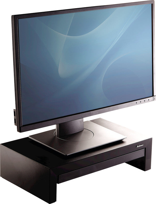 Fellowes Designer Suites – Monitorhalterung, 18 kg, Füsse 3-stufig, bis 4 cm, Schwarz