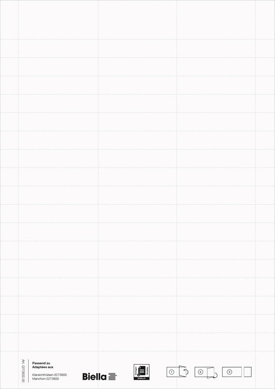 Biella Beschriftungsetiketten, 61 mm × 14 mm, weiss, Papier, für PVC-Reiter, 5 Bogen (51 Etiketten/Bogen)